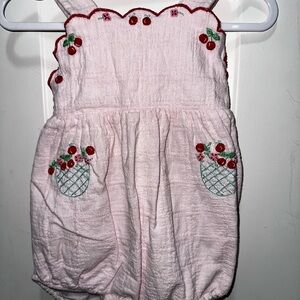 Sophie & Lucas Girls Summer Berries Sunsuit Bubble - pink
